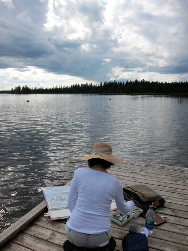 Painting at Emma Lake in July 2011