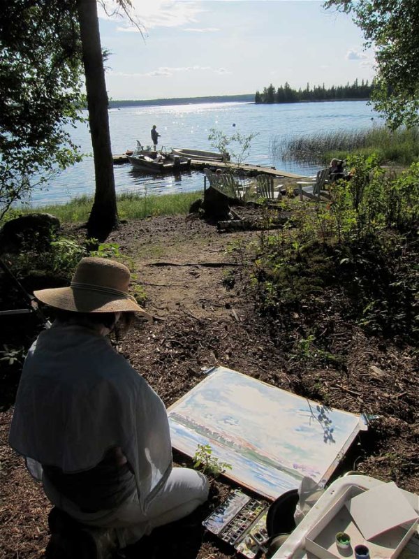 Painting at Emma Lake in July 2011
